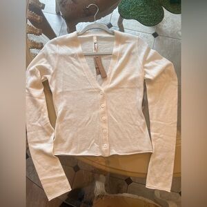 SKIMS Cream Button-Up Cardigan